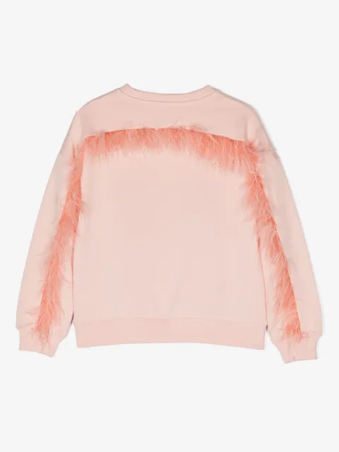 Andorine feather-detailing organic cotton sweatshirt