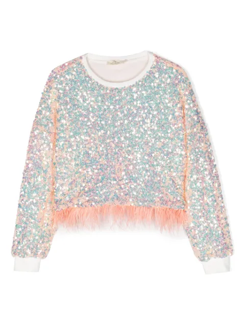 Andorine sequin-embellishment cotton sweatshirt