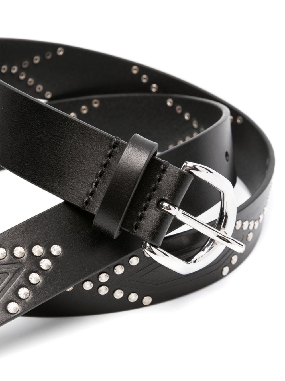 Shop Isabel Marant Studded Leather Belt In Black
