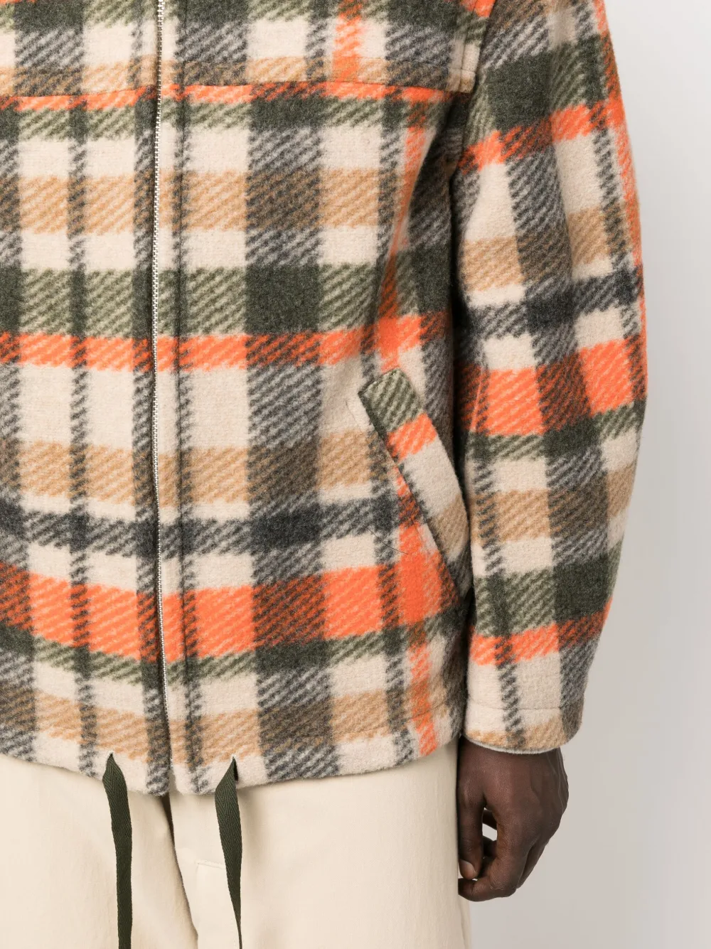 Isabel Marant Kurt Plaid Check-pattern Jacket In Orange