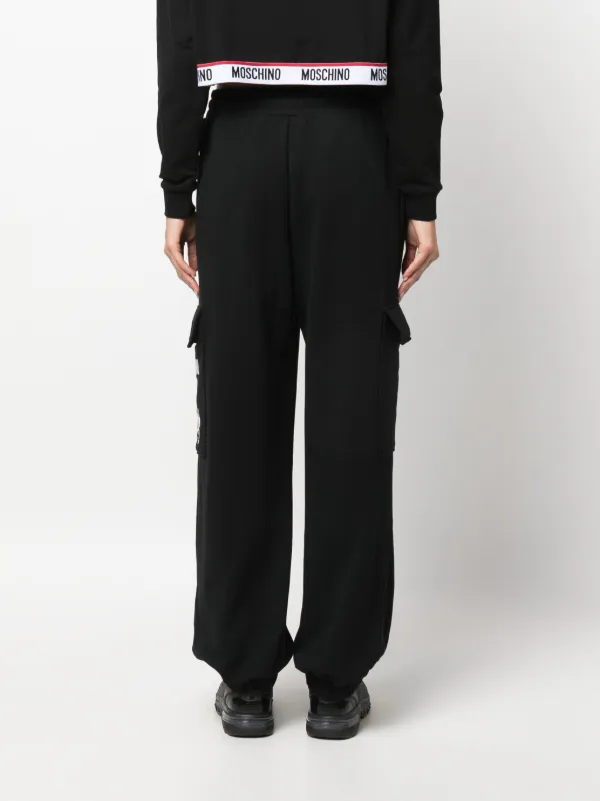 Moschino Teddy Bear Organic Cotton Track Pants | Black