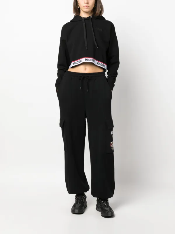 Moschino Teddy Bear Organic Cotton Track Pants | Black