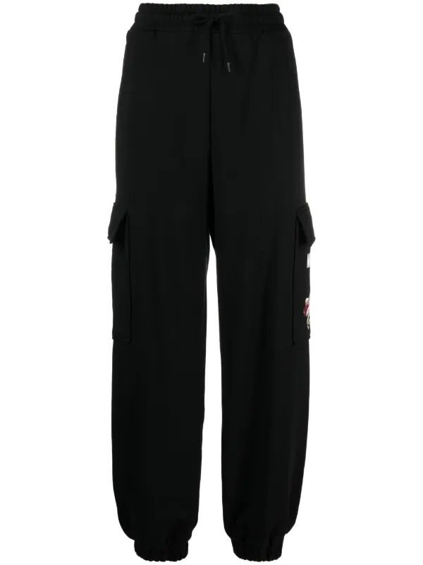 【関税込み】Moschino ブラック Teddy Bear ラウンジパンツ Moschino Teddy Bear-print Cotton Track Pants | Black | FARFETCH