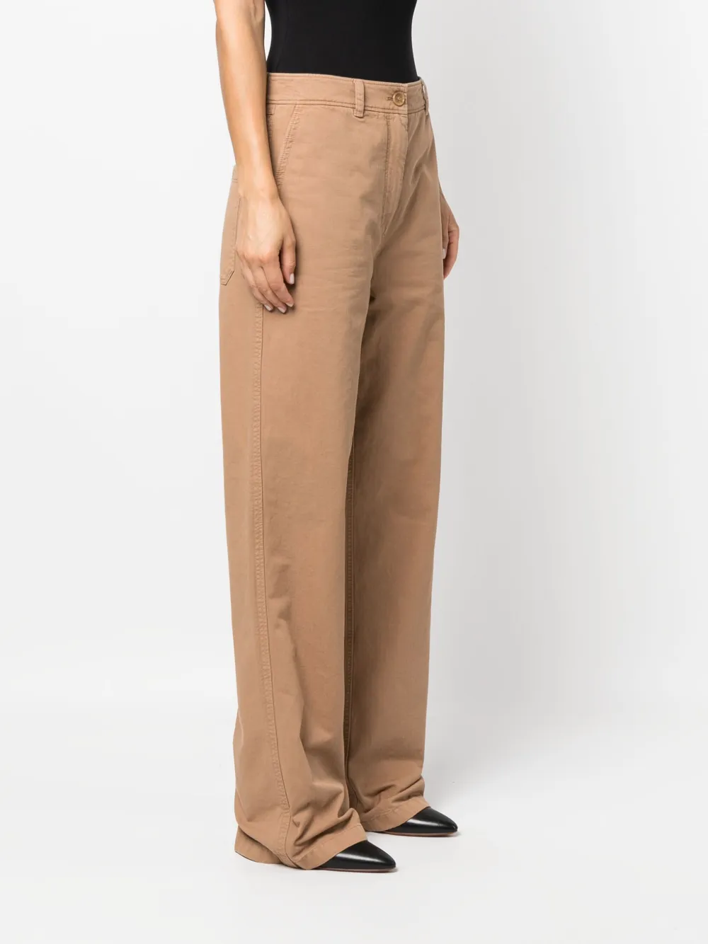Burberry Branley High Waist Pants In Braun