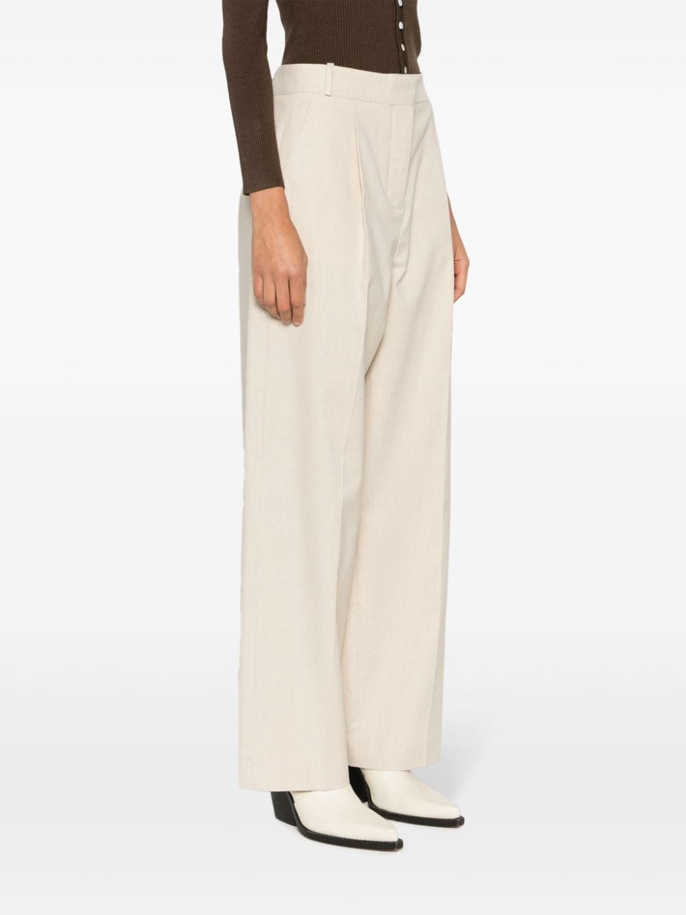 Shop Ba&sh High-waist Straight-leg Trousers In Brown