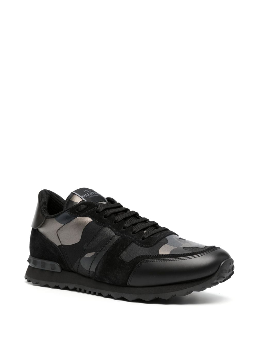 Valentino Garavani Camouflage Rockrunner panelled sneakers - Zwart