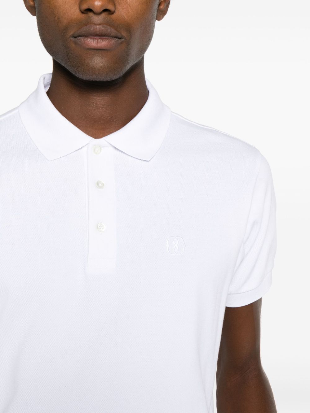 Shop Bally Logo-embroidered Organic-cotton Polo Shirt In White