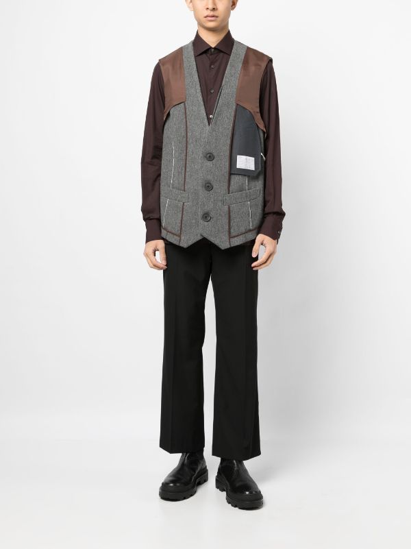 Kolor patchwork-design Wool Vest - Farfetch