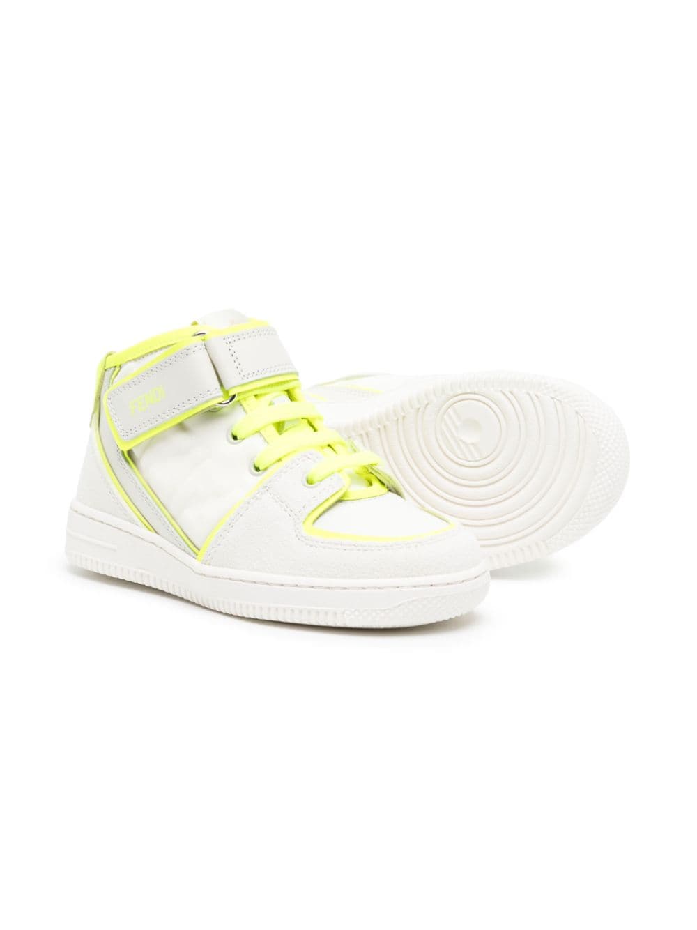Shop Fendi Contrast-trim Panelled Suede Sneakers In White