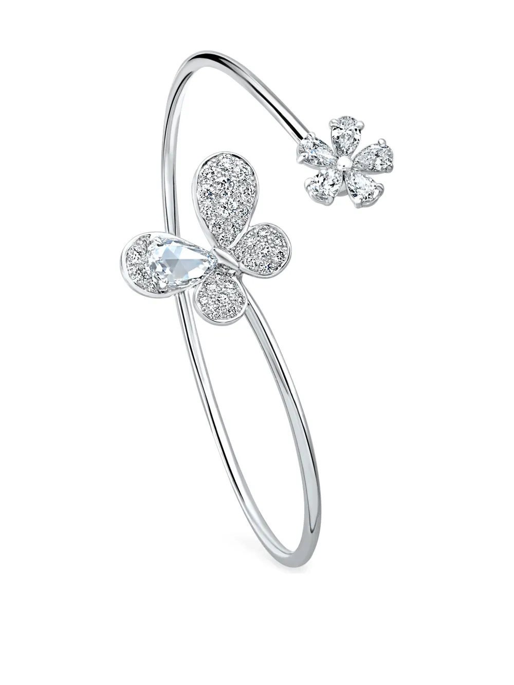 18kt white gold Pixie diamond bangle