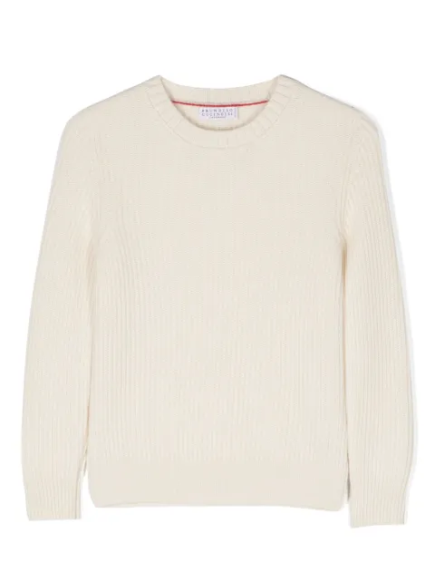 Brunello Cucinelli Kids Suéter de cashmere canelado
