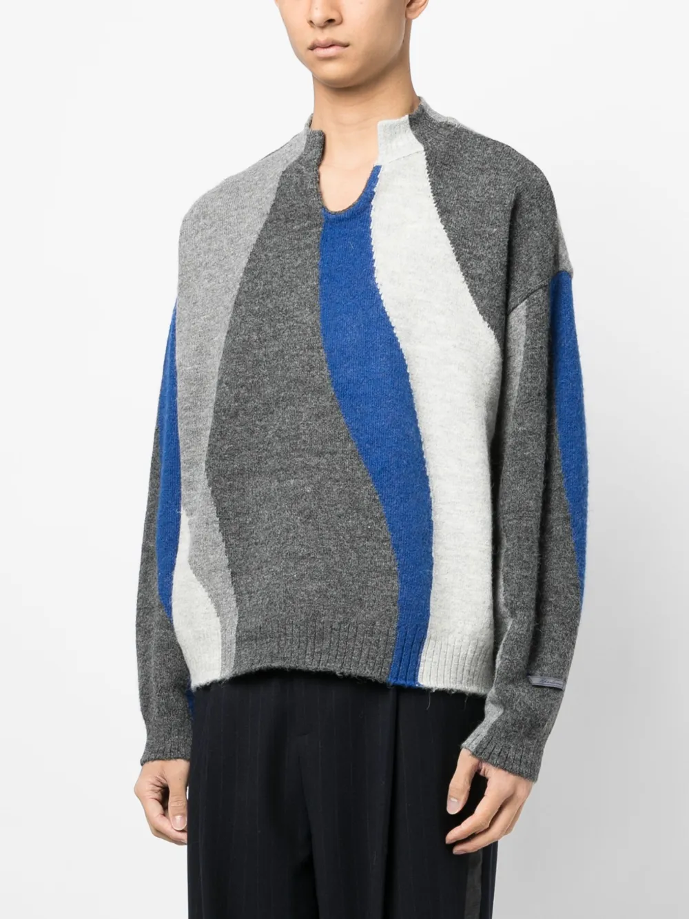 Ader Error Brushed-effect Drop Shoulder Jumper In 灰色