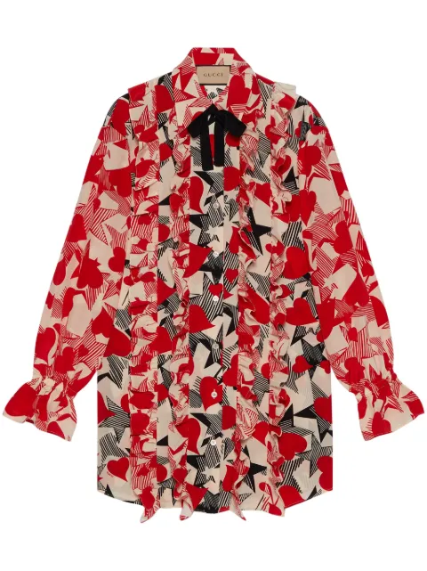 Gucci all-over graphic print silk shirt