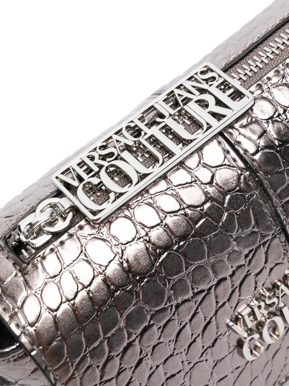 Versace Jeans Couture Schoudertas met krokodillen-reliëf Grijs