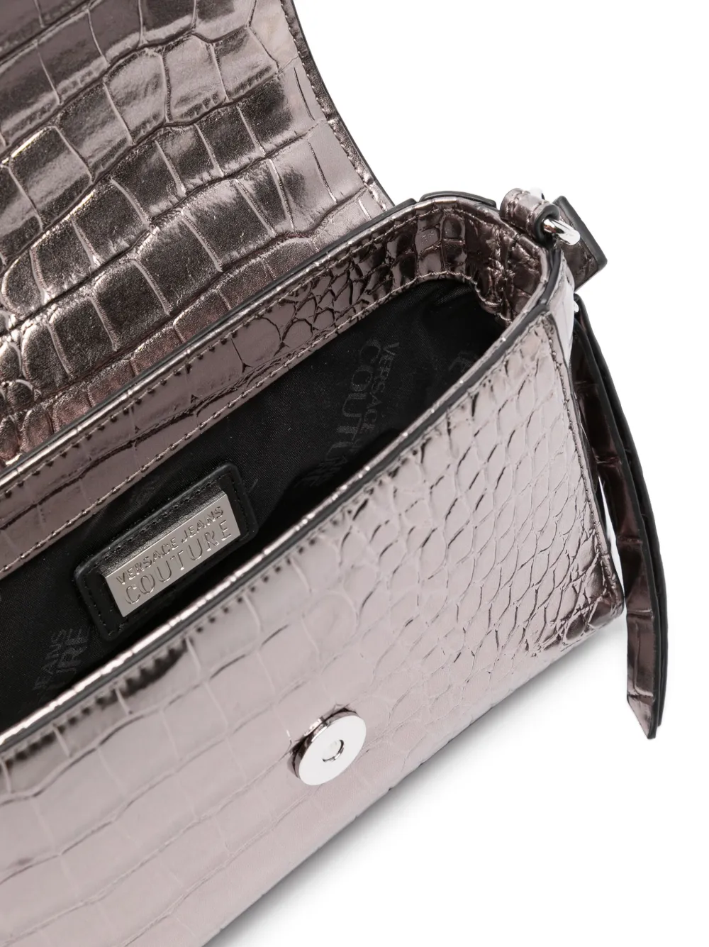 Versace Jeans Couture Schoudertas met krokodillen-reliëf Grijs