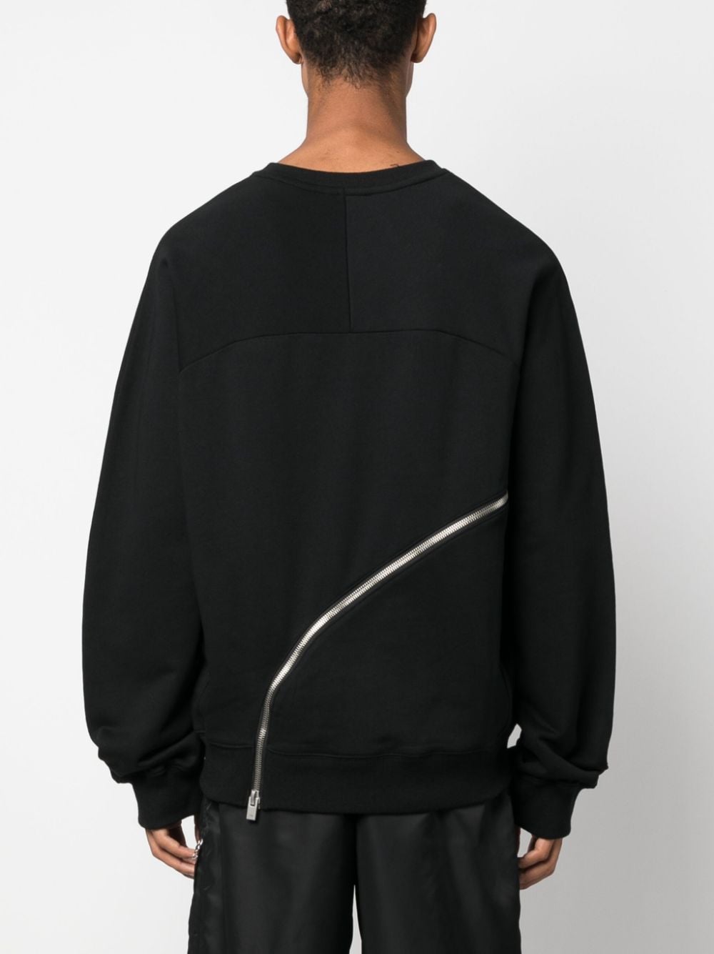 Shop Heliot Emil Zip-detail Cotton Jumper In Black