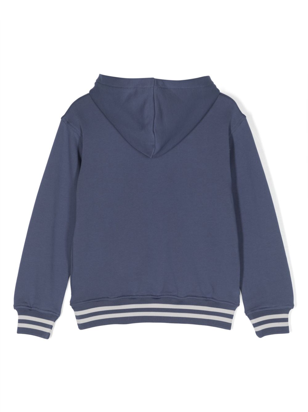 Moschino Kids logo-patch cotton hoodie - Blauw