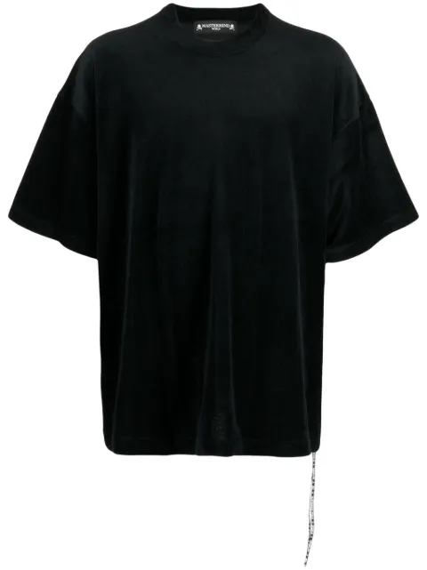 Mastermind World logo-embroidered velour T-shirt