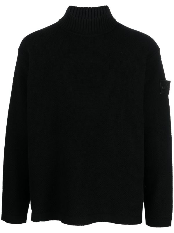 Stone island black wool on sale jumper