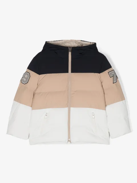 Brunello Cucinelli Kids colour-block patch-detail padded jacket