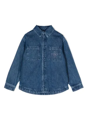 Fendi Kids デニムシャツ | ブルー | FARFETCH JP