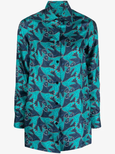 Botter fish-pattern silk shirt