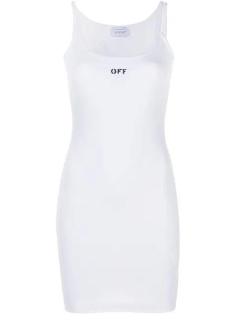 Off-White robe en jersey Off Stamp à coupe courte