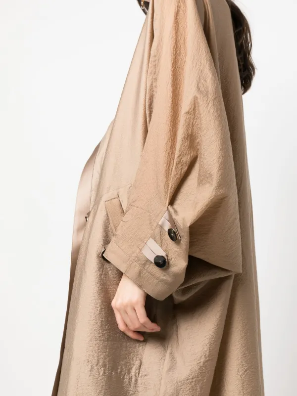 Giorgio Armani Draped double-breasted Trench Coat | Neutrals  
