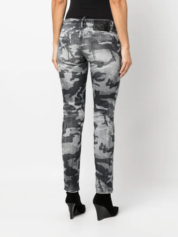DSQUARED2 カモフラージュデニム DSQUARED2 カモフラージュ スキニージーンズ | ブラック | FARFETCH JP