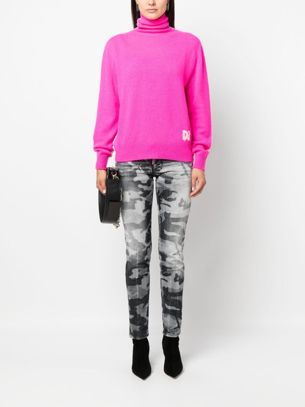 Shop Dsquared2 Camouflage-print Skinny Jeans In Black