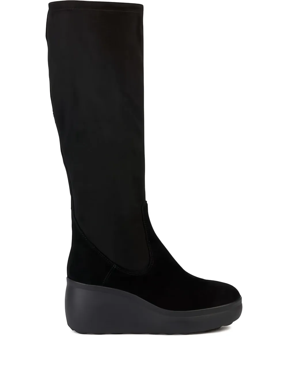 Geox wedge-heel knee-high boots Black