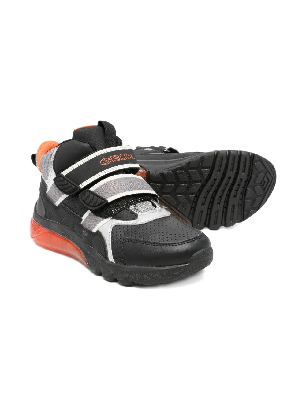 Geox Kids Ciberdron strap-detail perforated boots Black