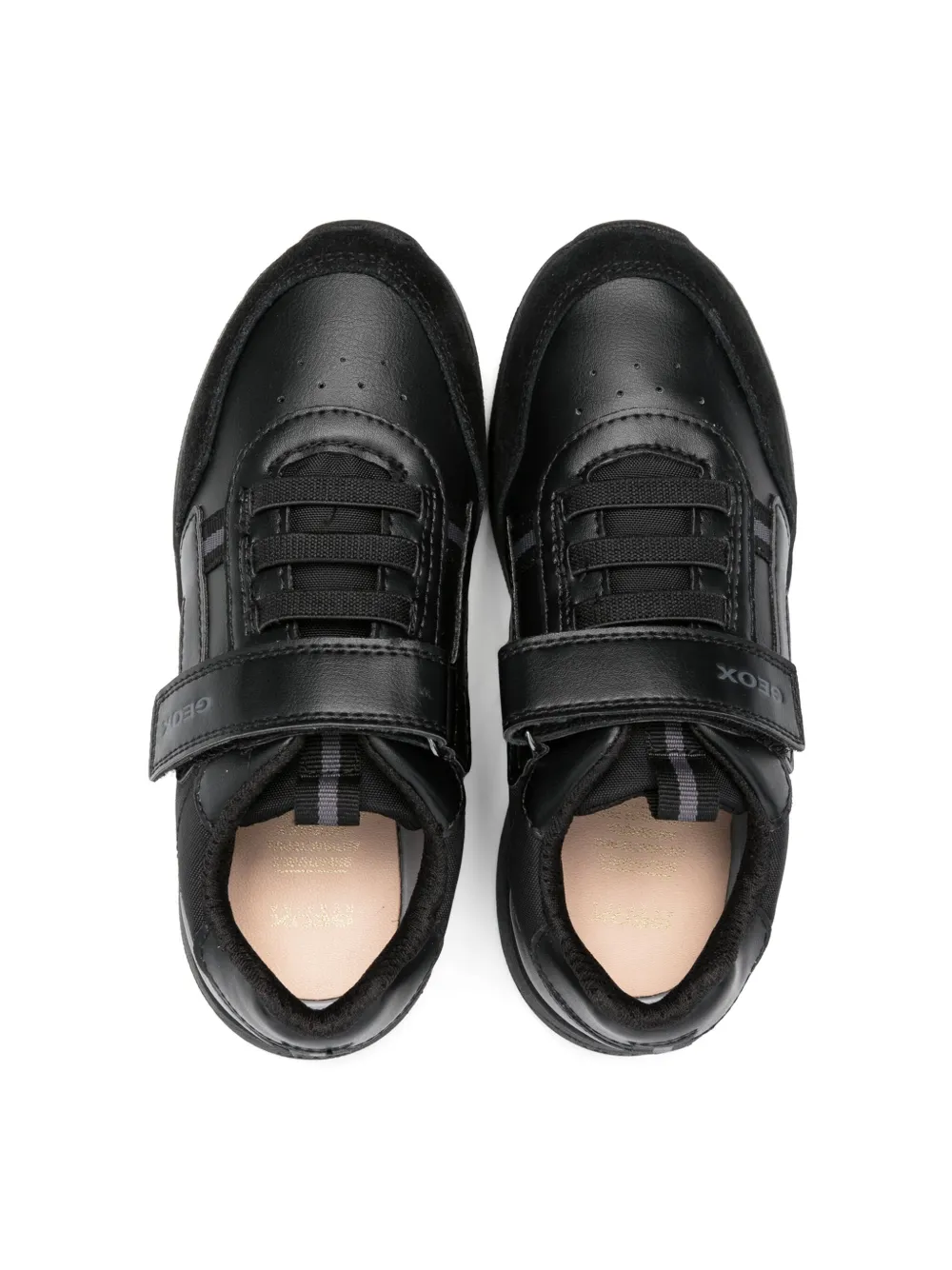 Geox Briezee Leather Sneakers In Black