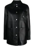 Calvin Klein Jeans logo-patch faux-leather jacket - Black
