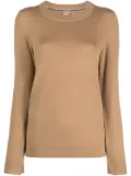 BOSS logo-plaque crew-neck jumper - Brown