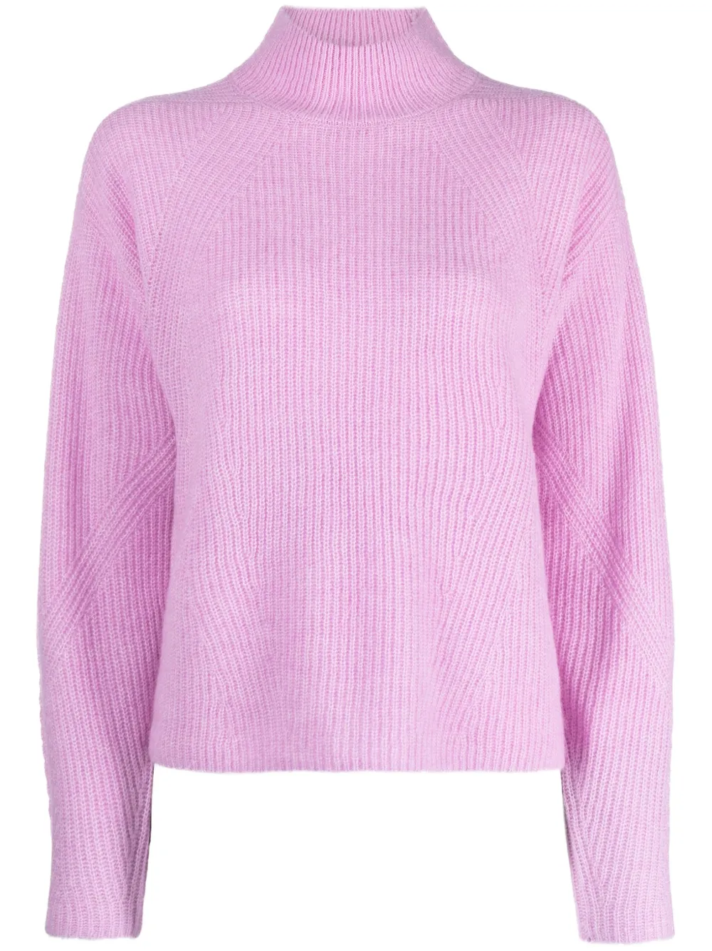 BOSS high-neck ribbed jumper Paars