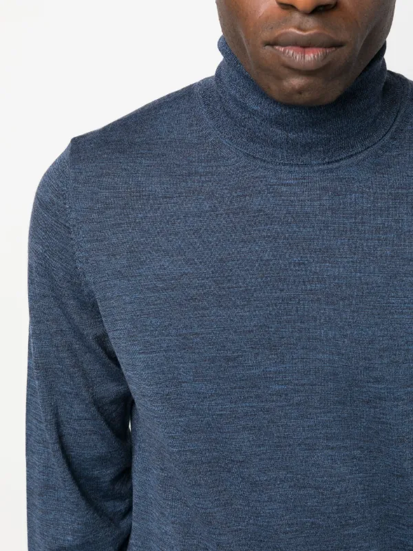BOSS roll-neck Virgin Wool Jumper Blue FARFETCH PH