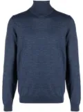 BOSS roll-neck virgin wool jumper - Blue