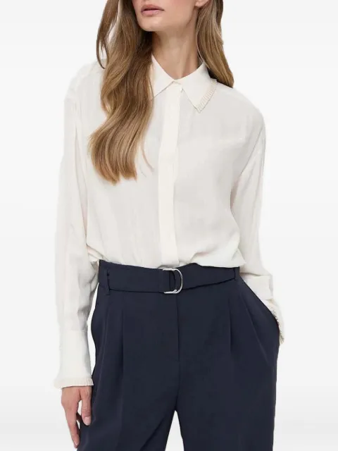 BOSS pleated-frill shirt