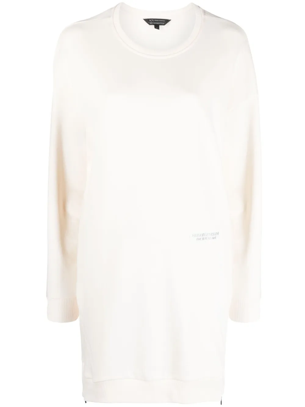 Armani Exchange Cotton-blend Sweatshirt Dress In Nude