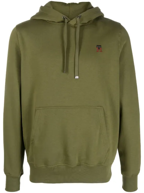 Tommy Hilfiger logo-embroidered cotton-blend hoodie