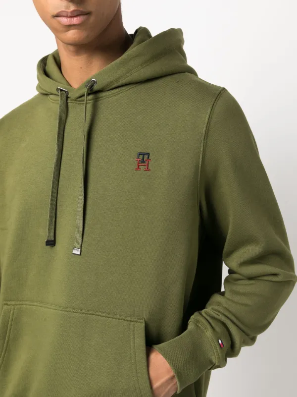 Sudadera Bordada De Mezcla De Algodón Con Capucha White Tommy