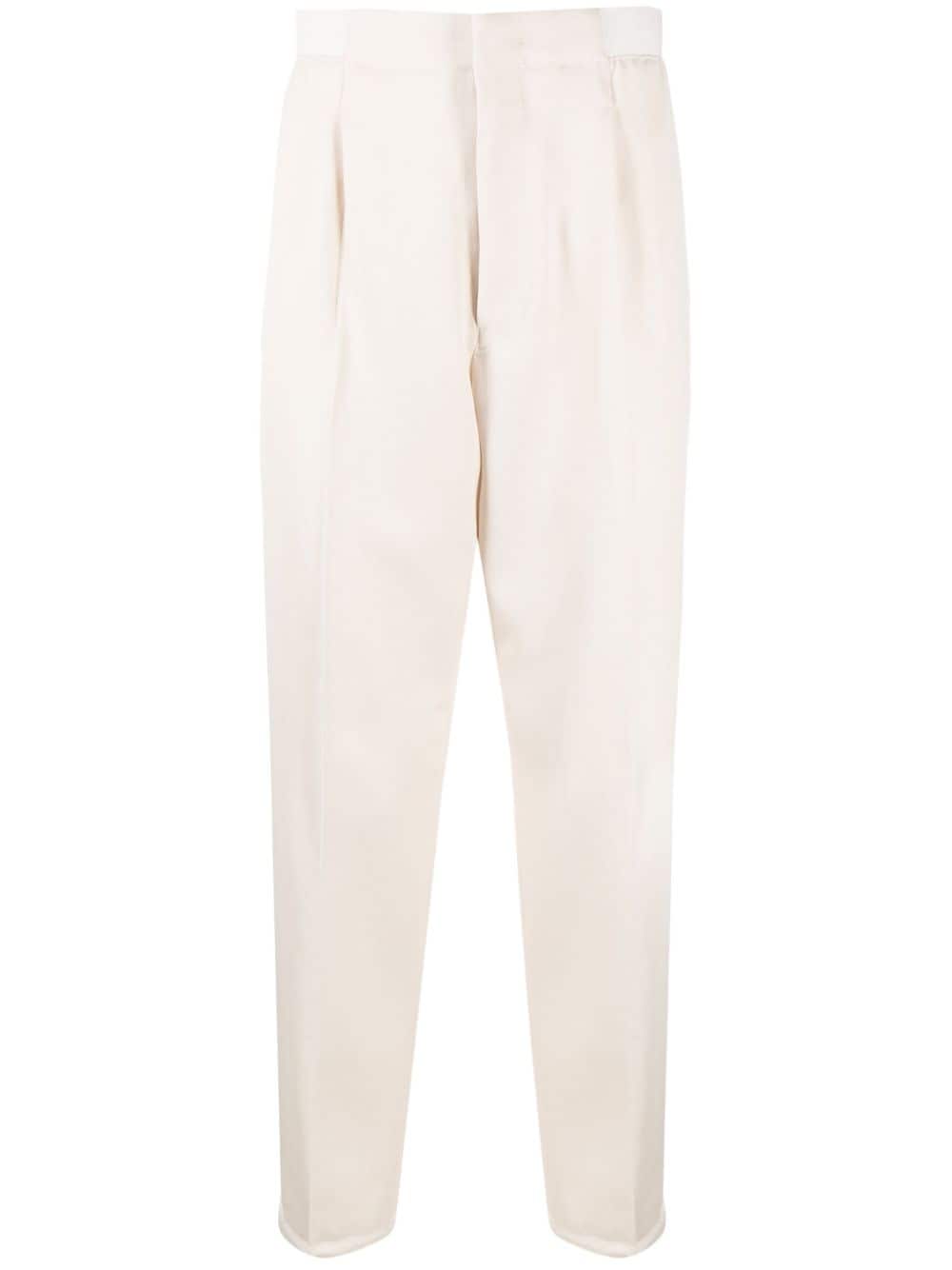 Zegna Elasticated-ankles Wool Trousers In Neutrals