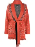 Alanui Bandana-jacquard cashmere cardigan - Red