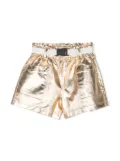 Andorine metallic-finish belted shorts - Gold