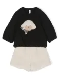 Il Gufo shearling cotton babygrow set - Black