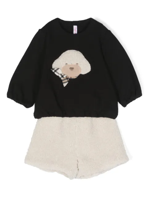 Il Gufo shearling cotton babygrow set 