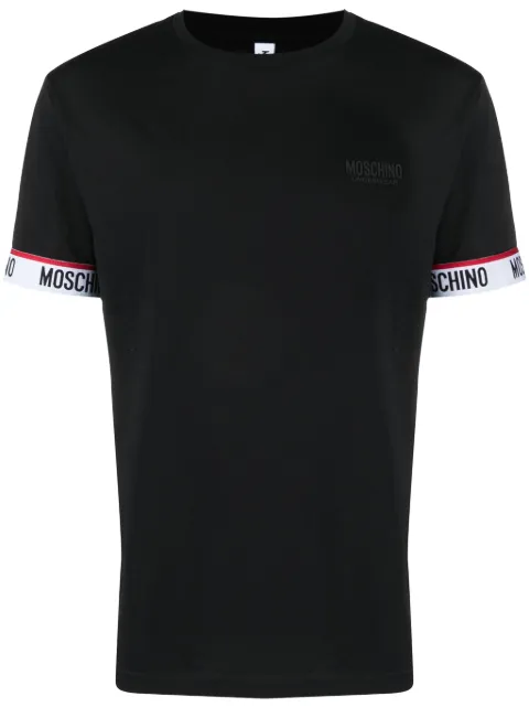 Moschino playera con detalle del franja del logo