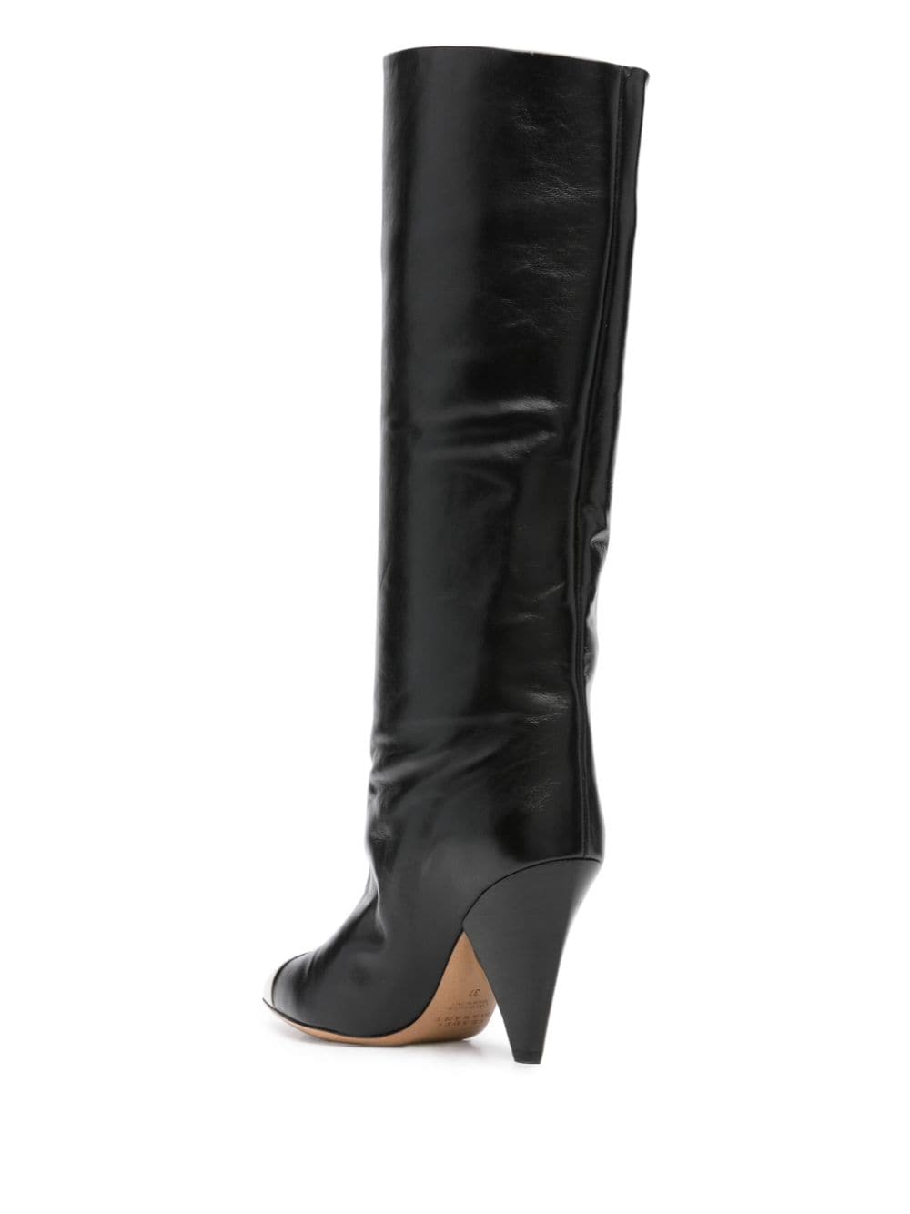 Shop Isabel Marant Lilezio 95mm Leather Knee-high Boots In Black