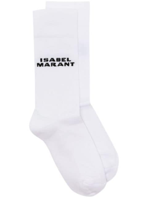 ISABEL MARANT Dawi intarsia-knit logo socks